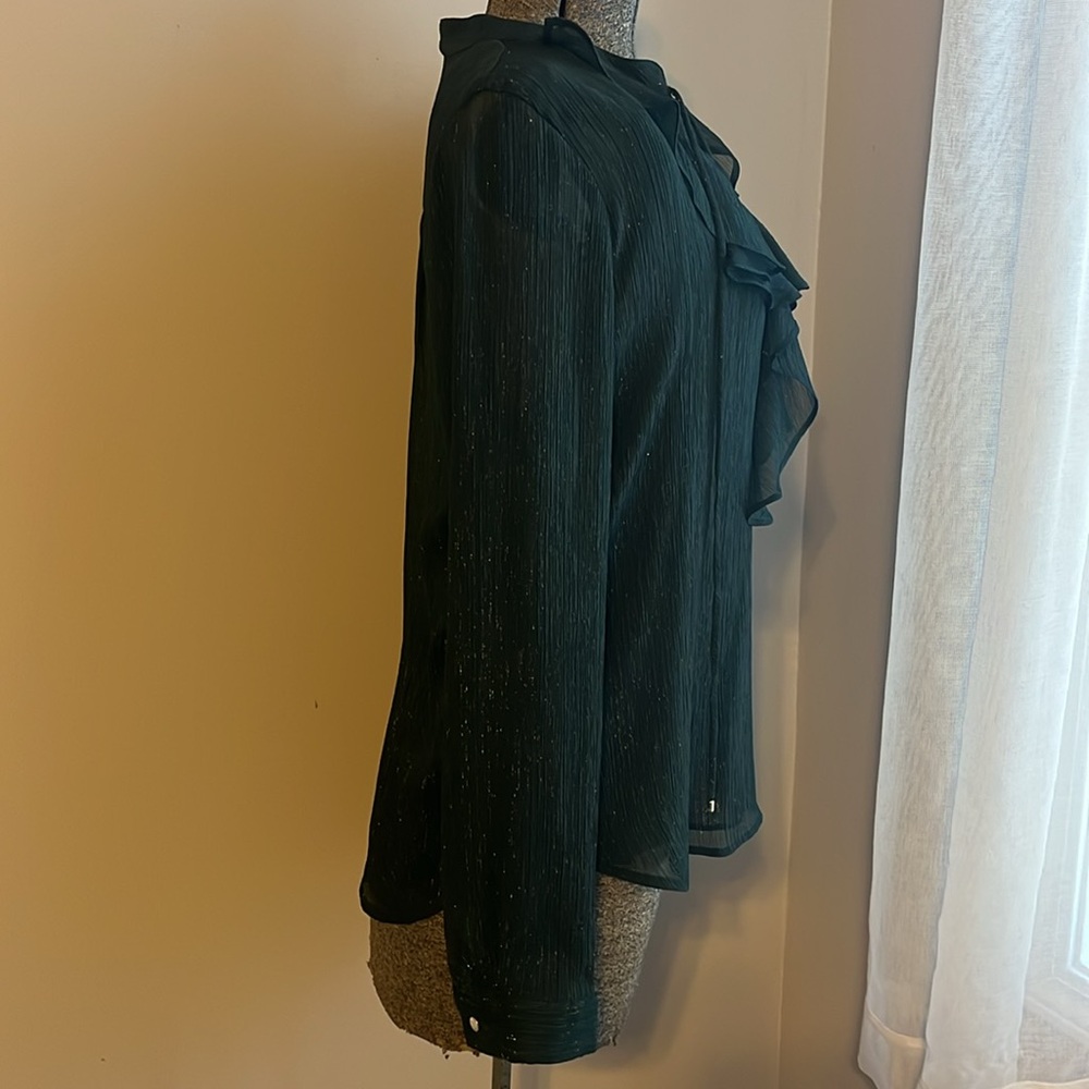 Sparkly Hunter Green Tommy Hilfiger Blouse - Picture 2 of 4